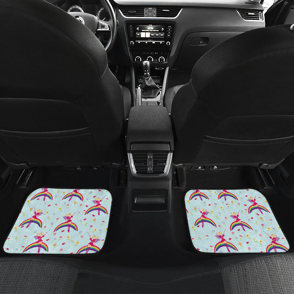 Fairy with Rainbow Print Pattern Car Floor Mats Front Back