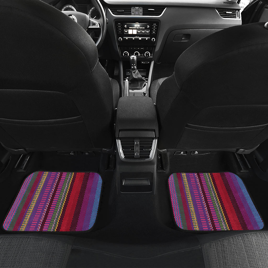 Serape Stripe Print Car Floor Mats Front Back