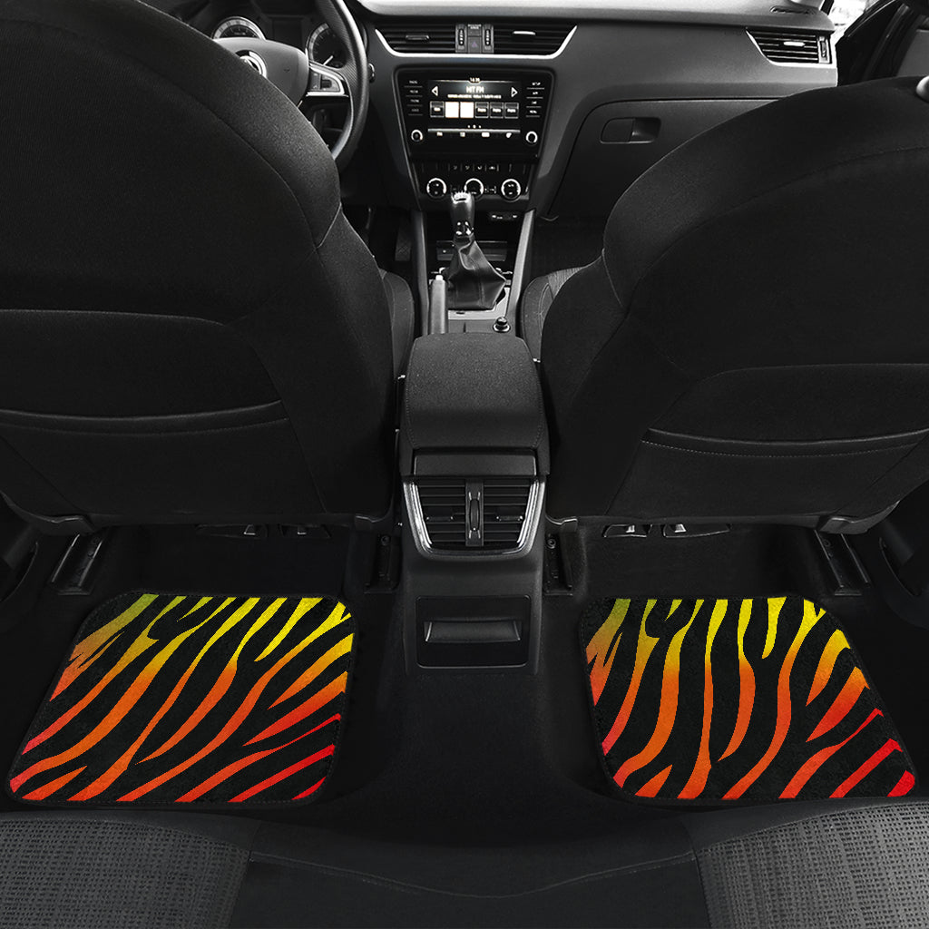 Rainbow Zebra Themed Print Car Floor Mats Front Back