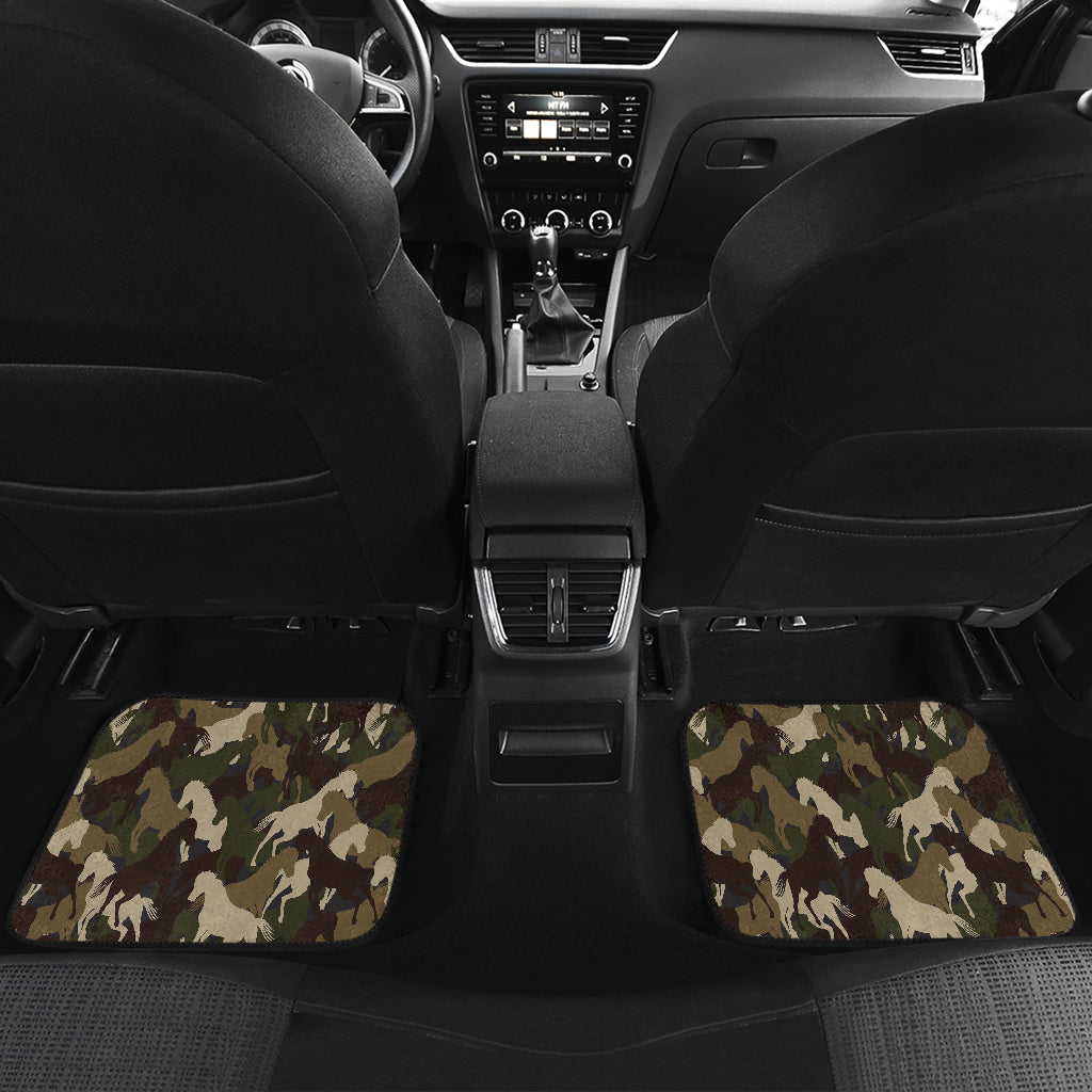 Horse Camo Themed Design Print Car Floor Mats Front Back