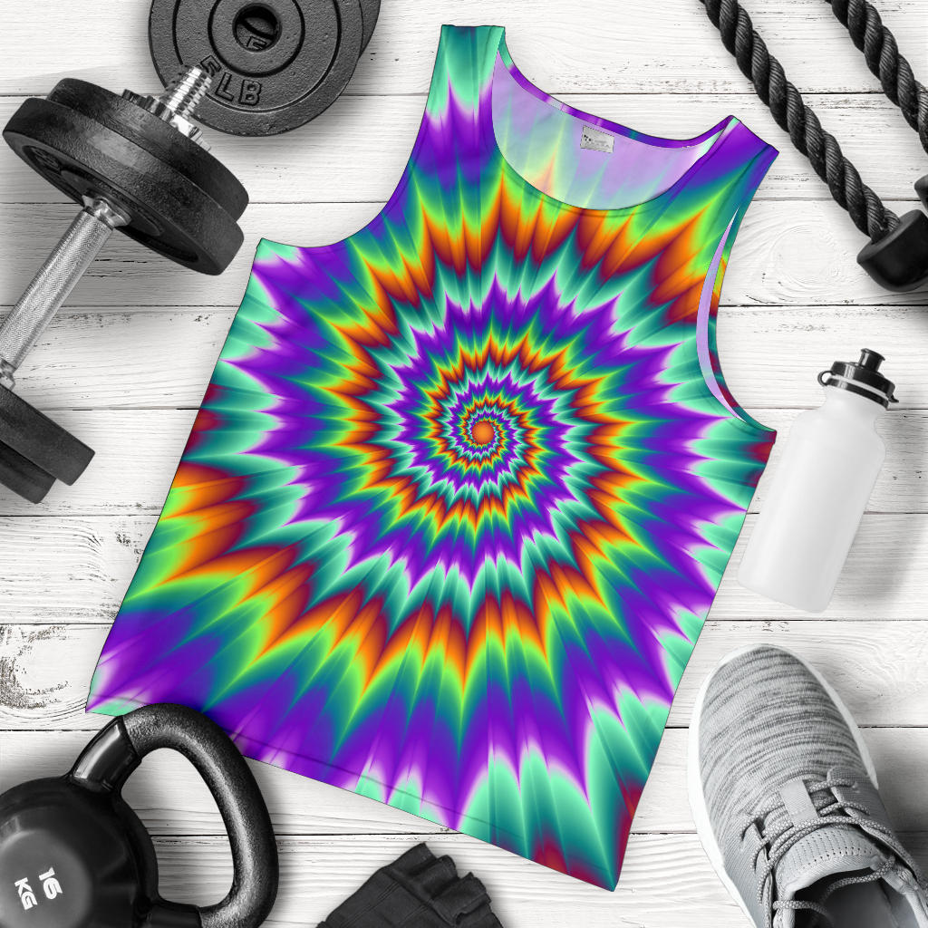 Optical illusion Pulsing fiery spirals Men Tank Top