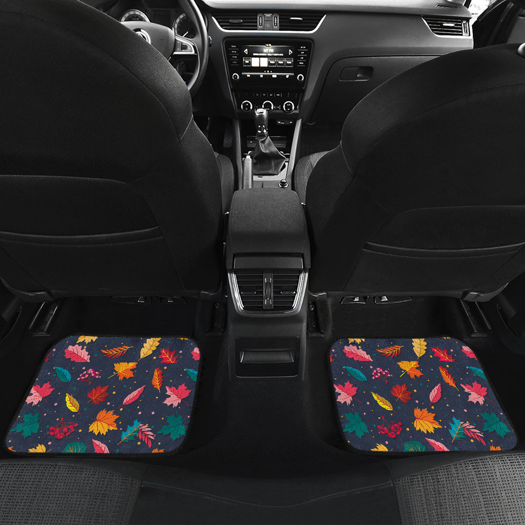 Elm Leave Colorful Print Pattern Car Floor Mats Front Back