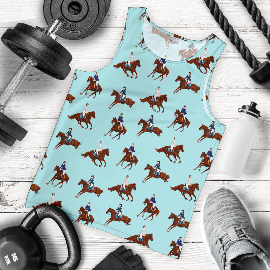 Equestrian Horse Riding Men Tank Top