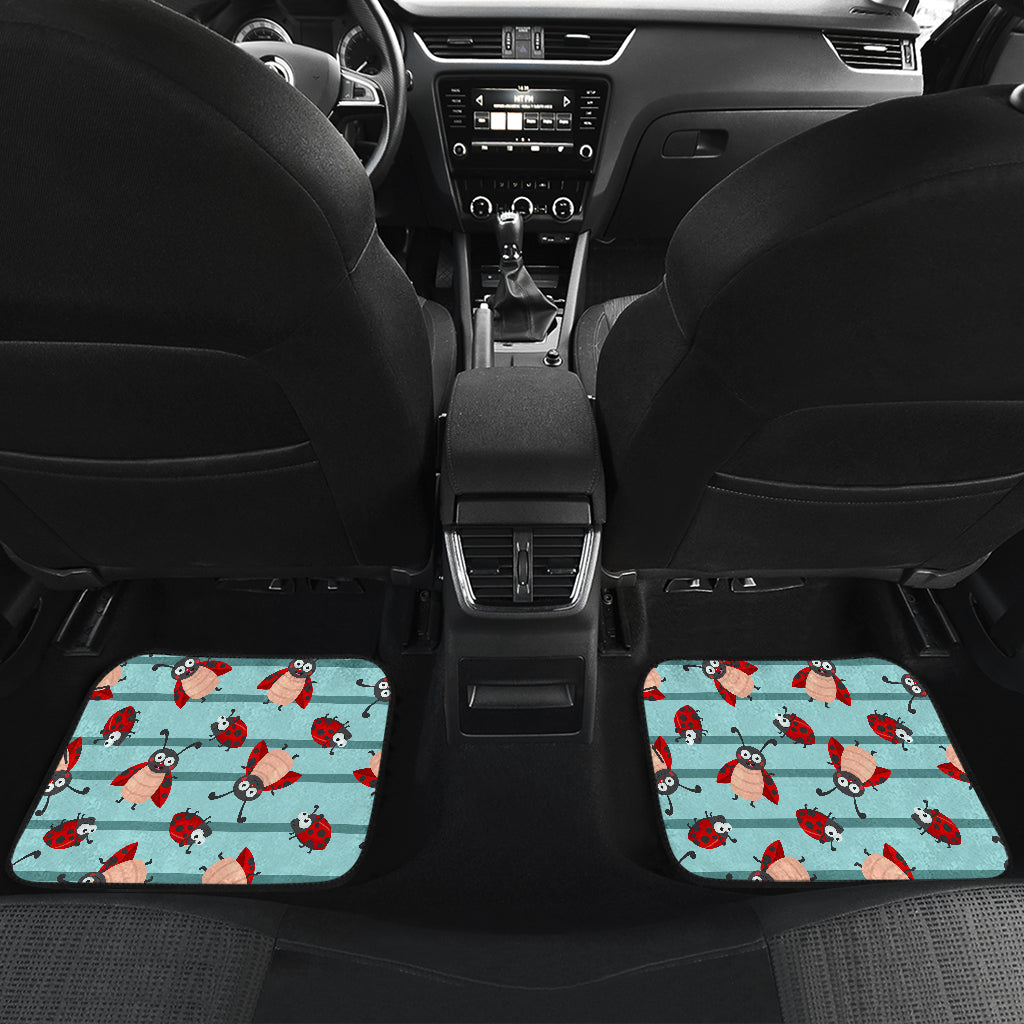 Ladybug Happy Print Pattern Car Floor Mats Front Back