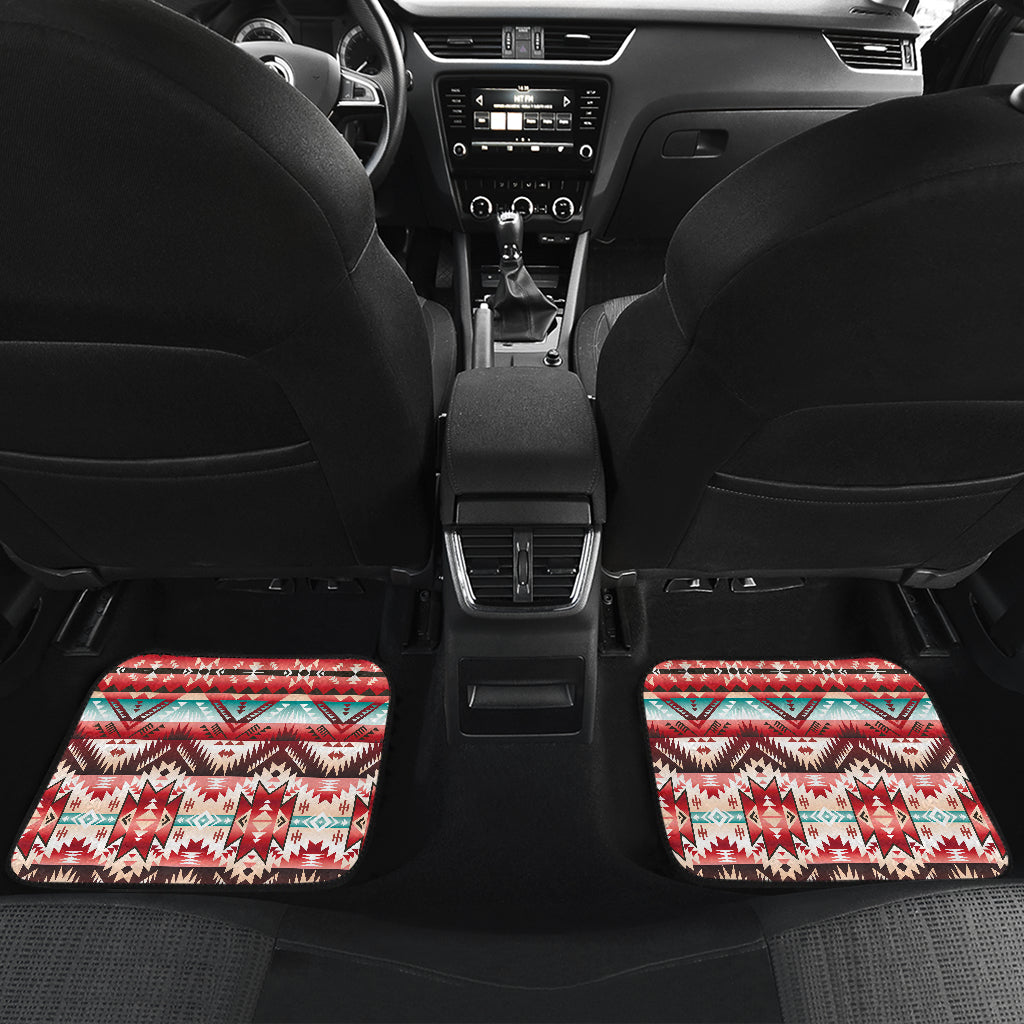 Aztec Western Style Print Pattern Car Floor Mats Front Back