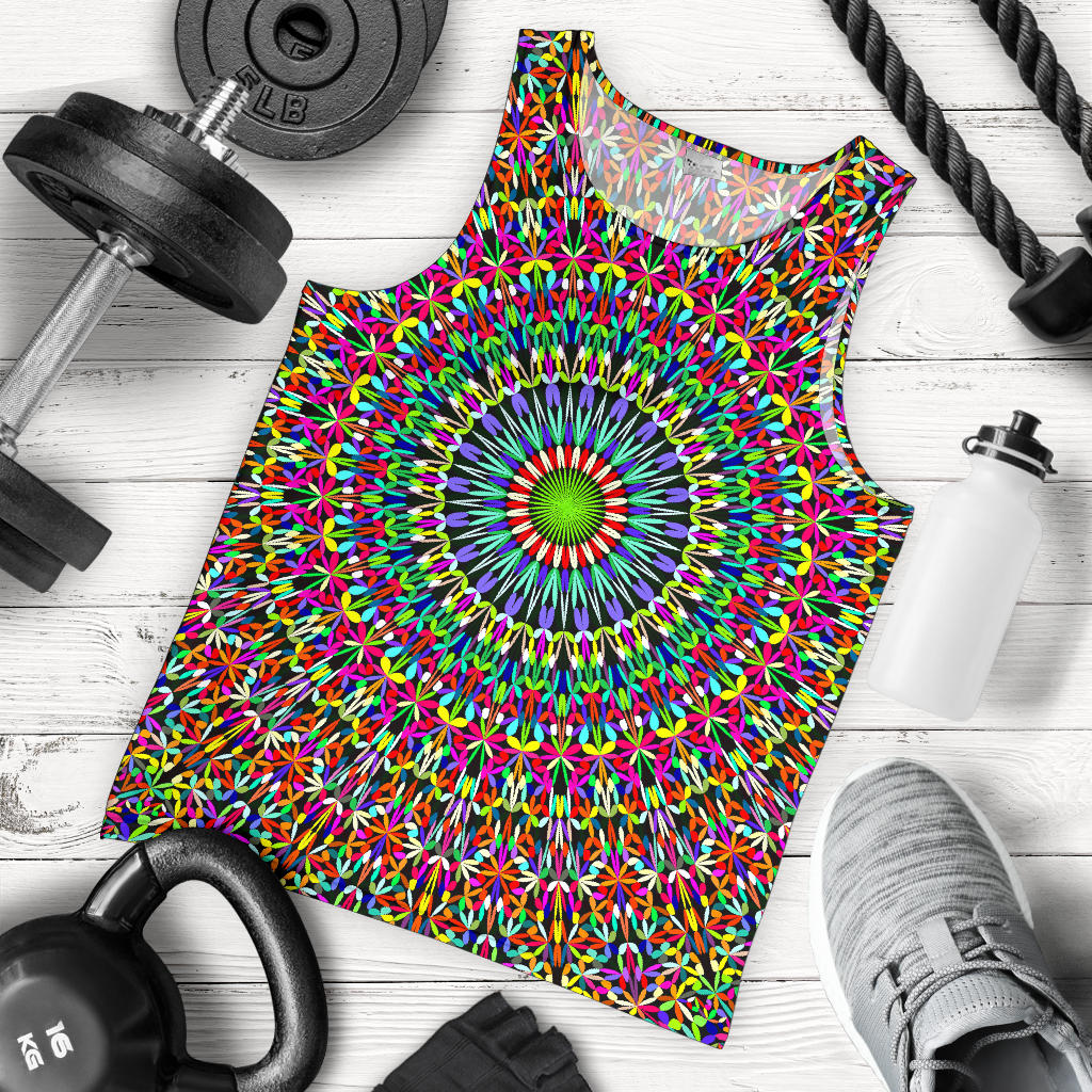 Bohemian Colorful Style Print Men Tank Top