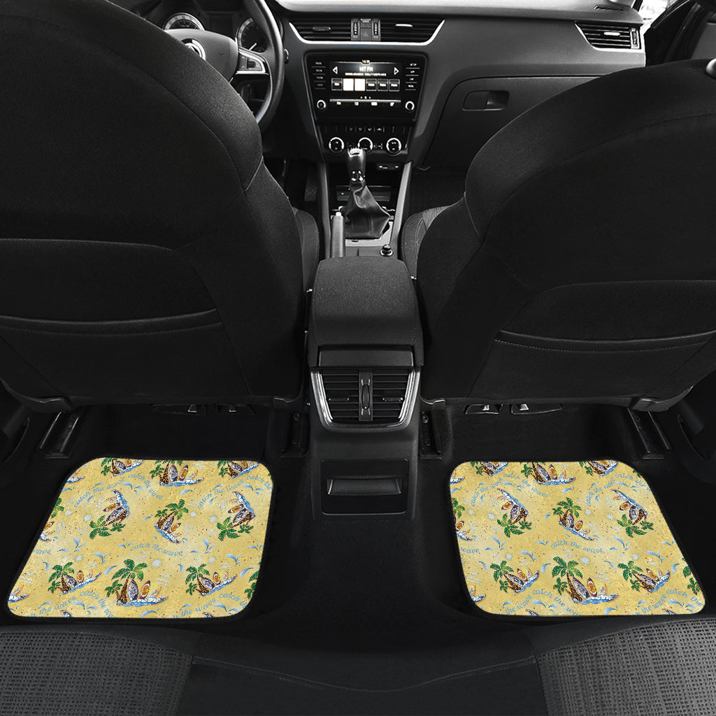 Surf Catch the Wave Design Car Floor Mats Front Back