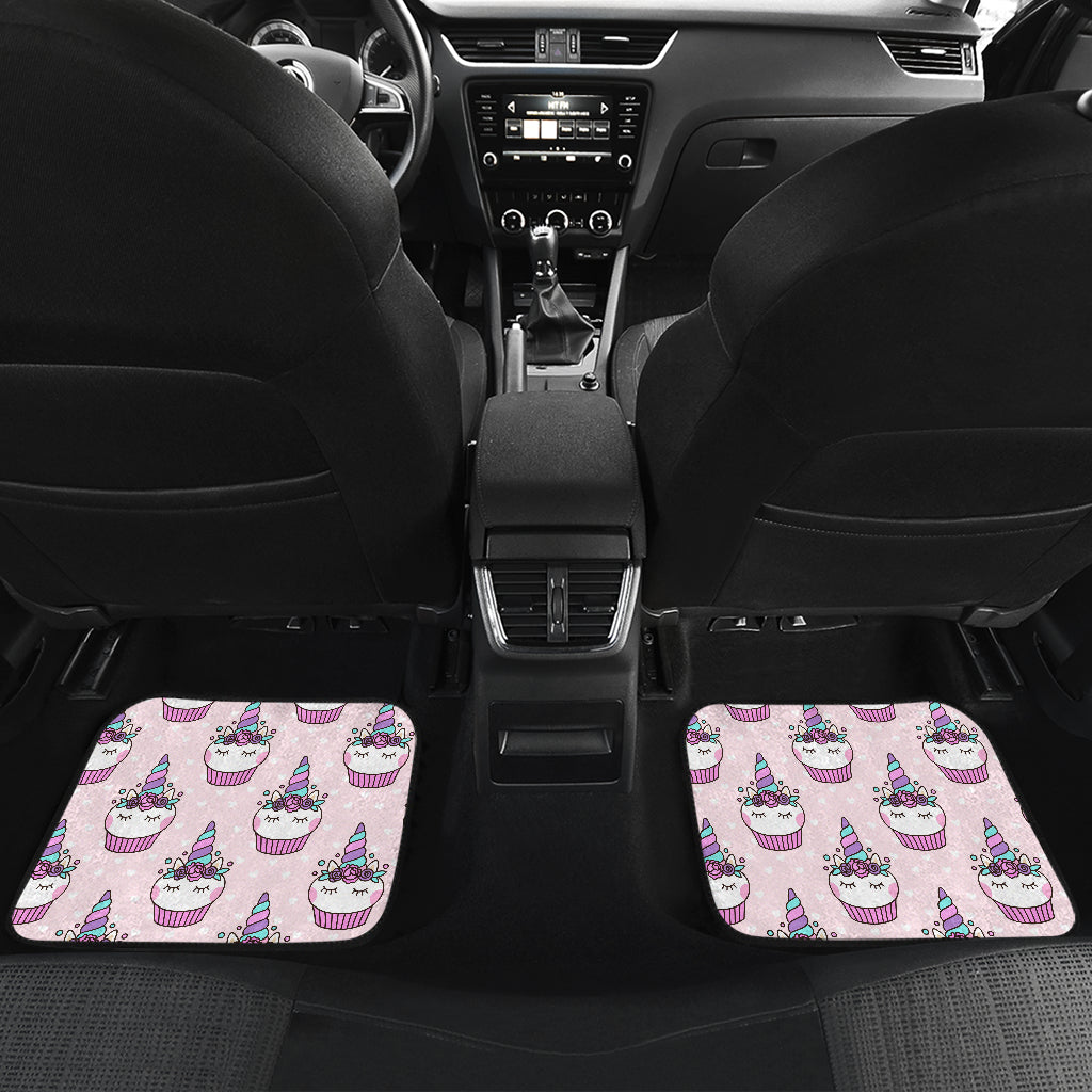 Cupcakes Unicorn Print Pattern Car Floor Mats Front Back
