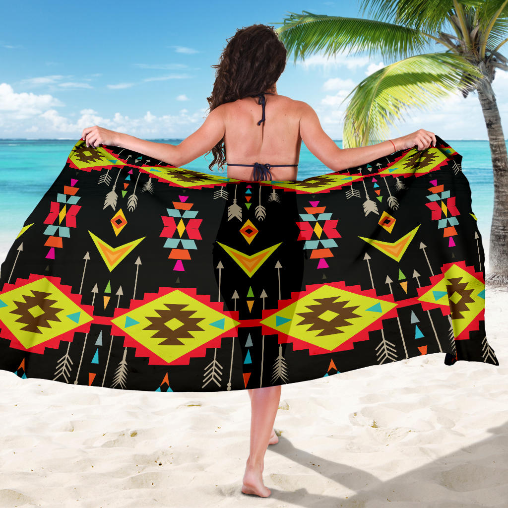 Native Pattern Print Design A05 Sarong Pareo Wrap
