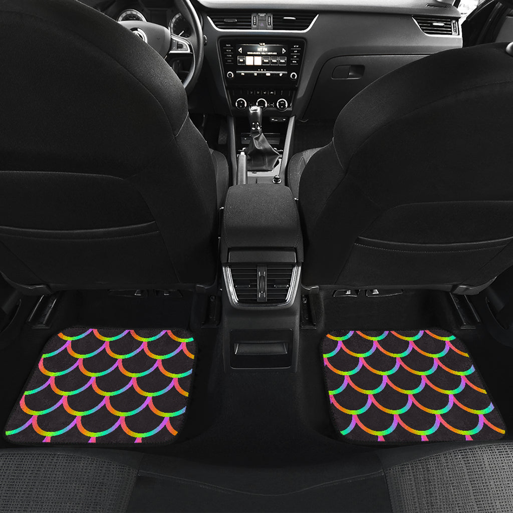 Mermaid Tail Rainbow Design Print Car Floor Mats Front Back