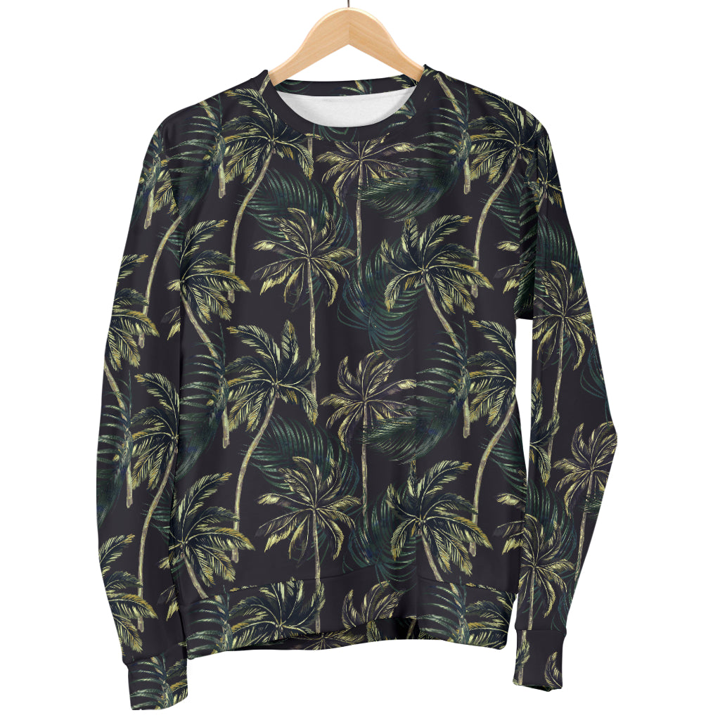 Palm Tree Background Design Print Women Long Sleeve Sweatshirt