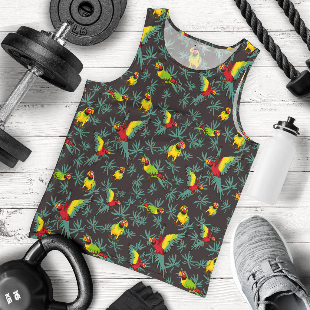 Parrot Themed Print Men Tank Top