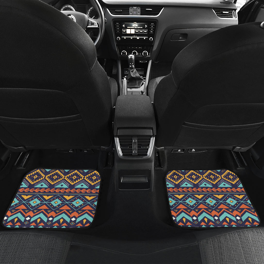 Aztec Style Print Pattern Car Floor Mats Front Back