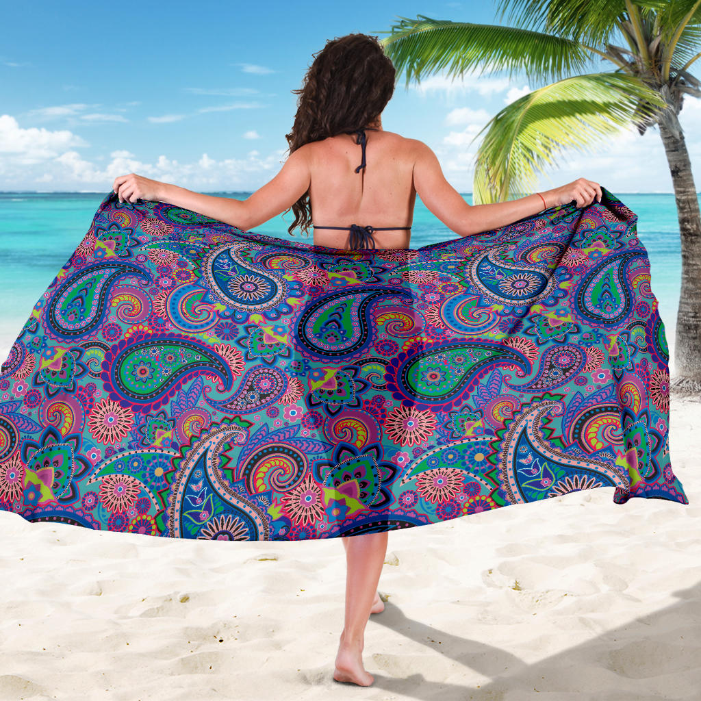 Paisley Colorful Pattern Print Design A02 Sarong Pareo Wrap