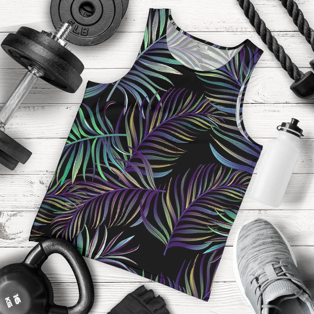 Tropical Palm Leaves Pattern Brightness Men Tank Top