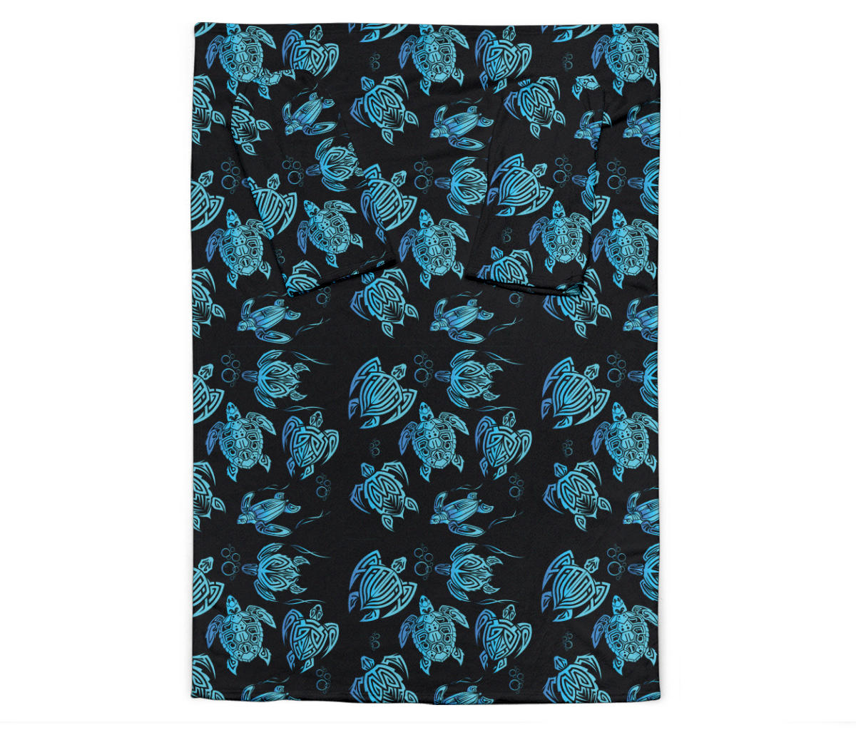 Tribal Turtle Polynesian Themed Design Adult Sleeve Blanket