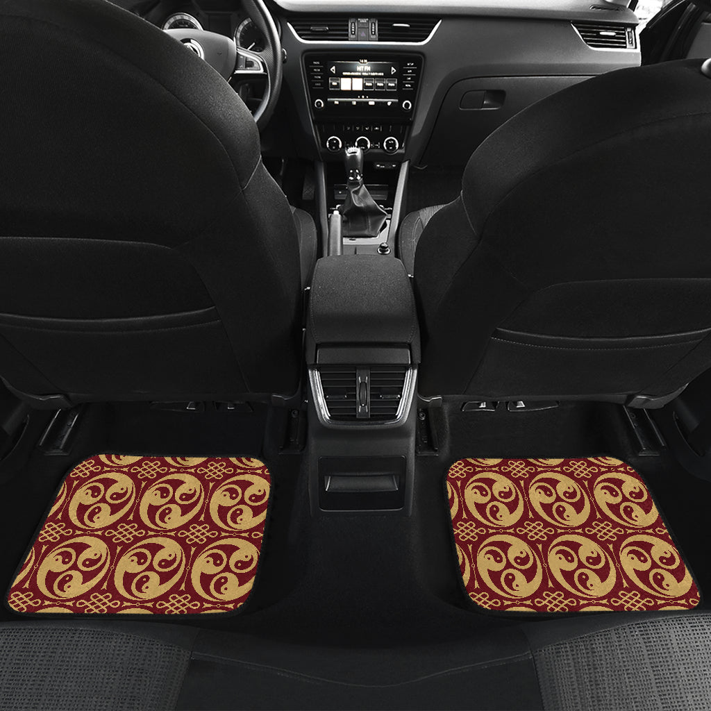 Yin Yang Style Pattern Design Print Car Floor Mats Front Back