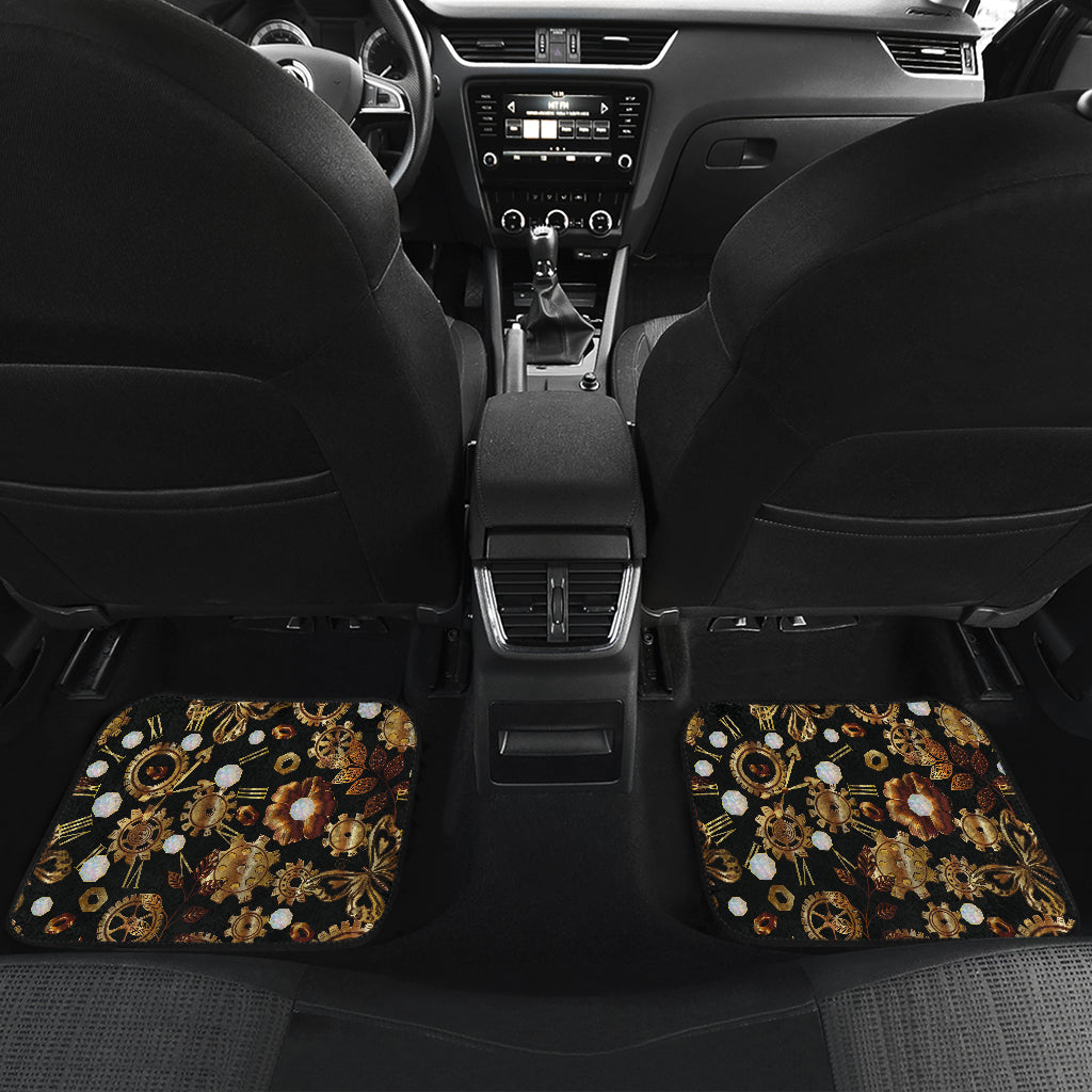 Steampunk Butterfly Design Themed Print Car Floor Mats Front Back
