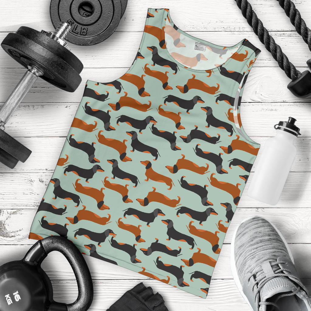 Dachshund Cute Print Pattern Men Tank Top