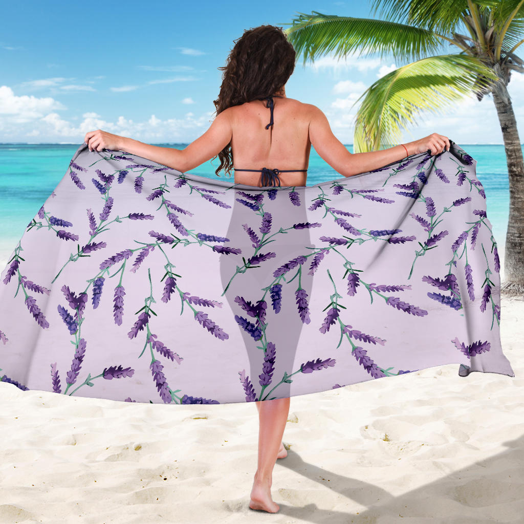 Lavender Pattern Print Design 02 Sarong Pareo Wrap