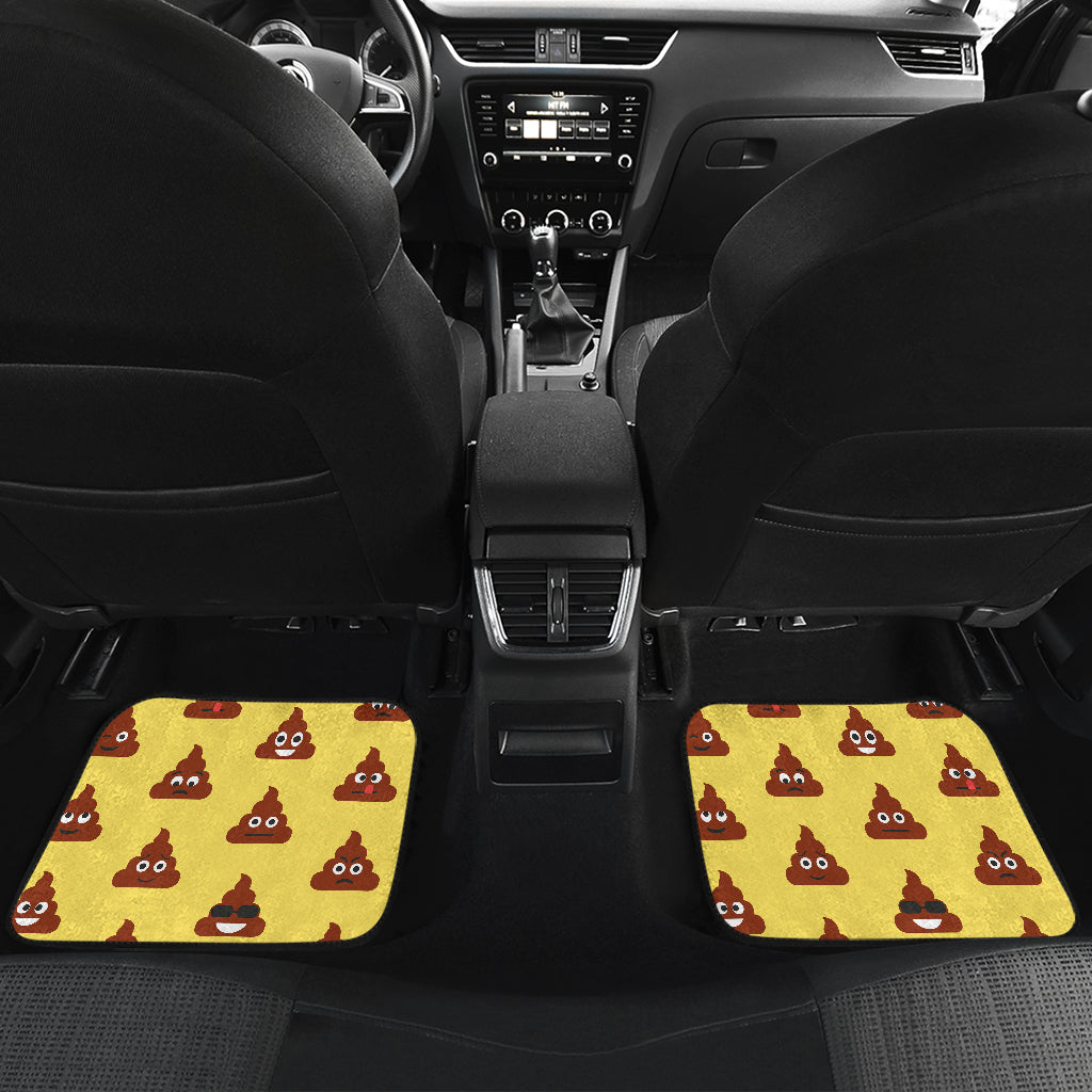 Emoji Poop Print Pattern Car Floor Mats Front Back