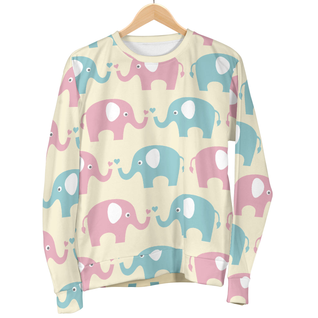 Elephant Baby Pastel Print Pattern Men Long Sleeve Sweatshirt