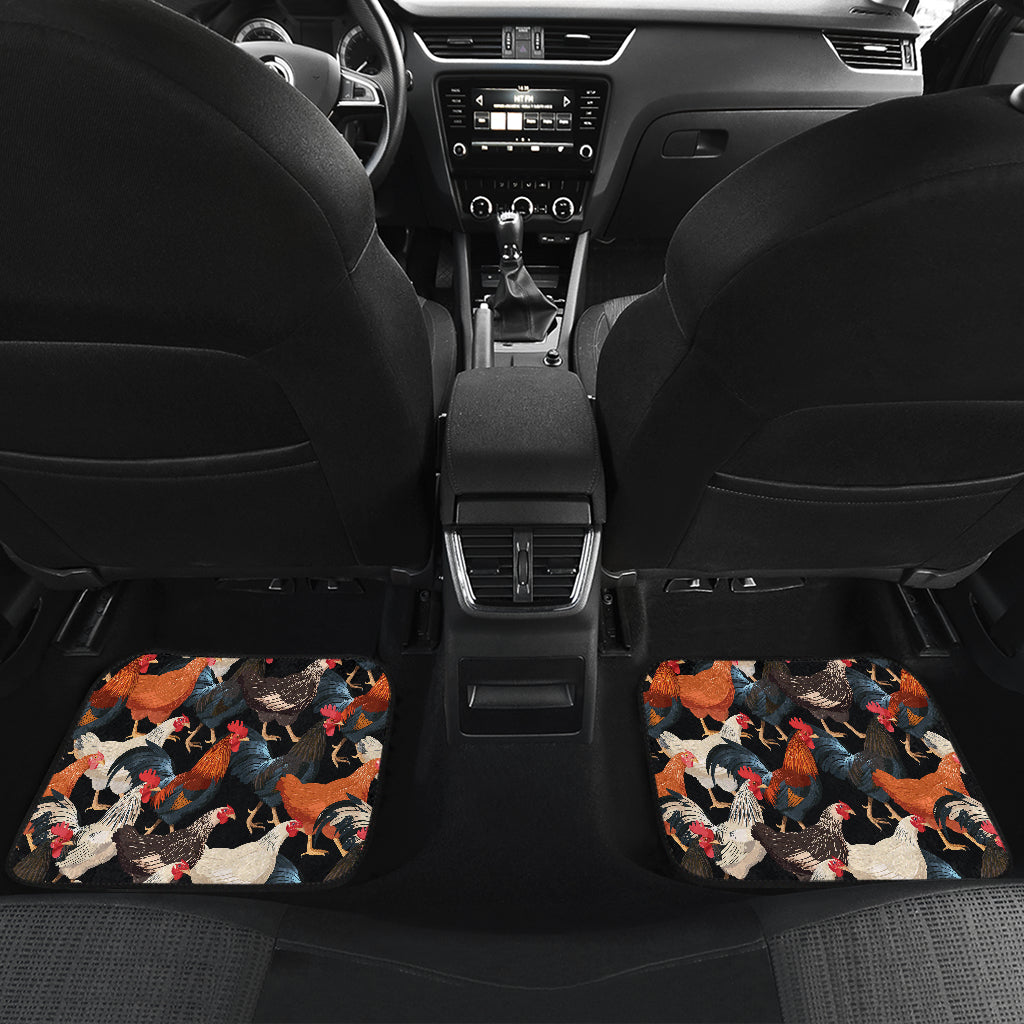 Chicken Print Pattern Car Floor Mats Front Back