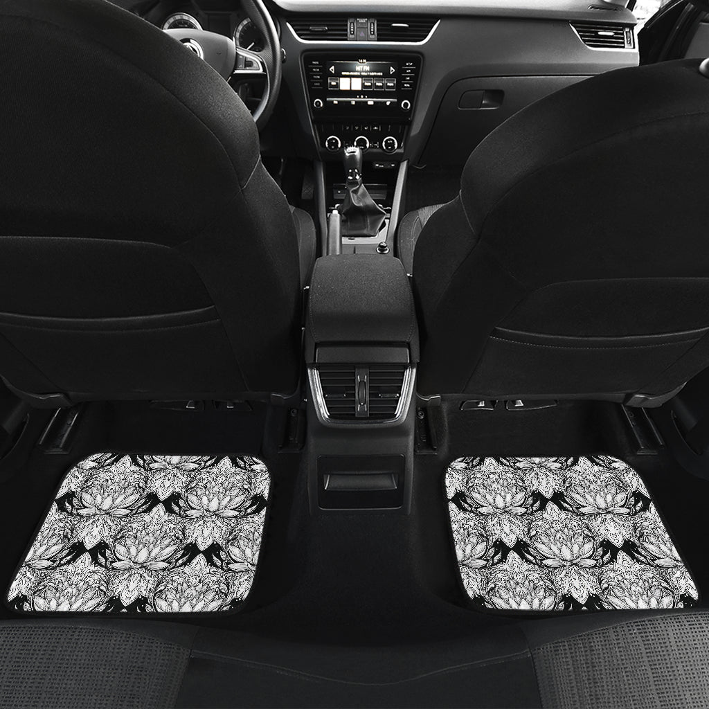 Lotus Mandala Print Pattern Car Floor Mats Front Back