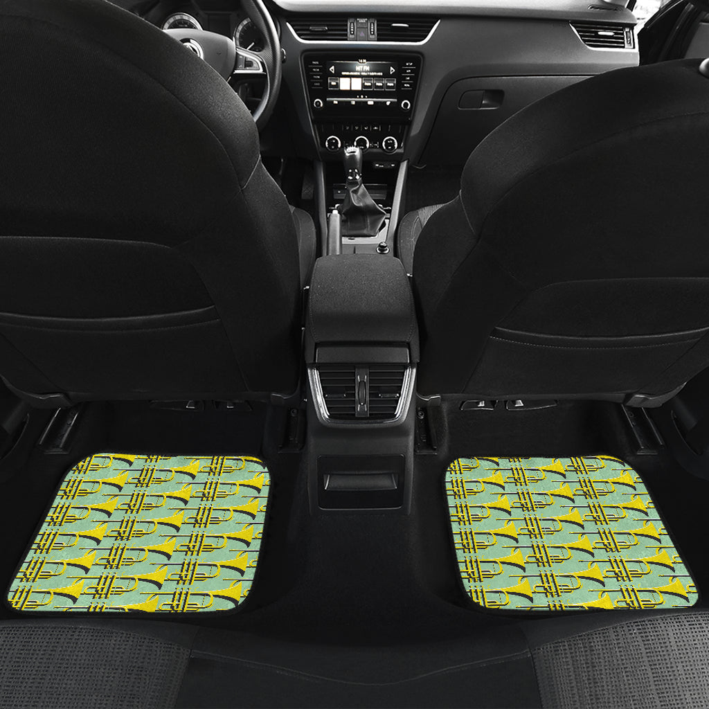 Trumpet Vintage Design Print Car Floor Mats Front Back