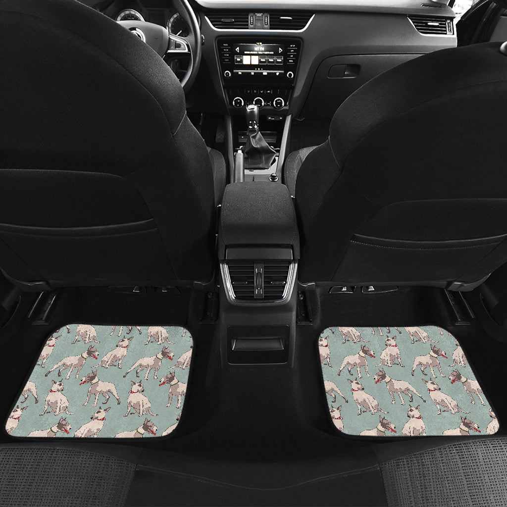 Bull Terrier Cute Print Pattern Car Floor Mats Front Back