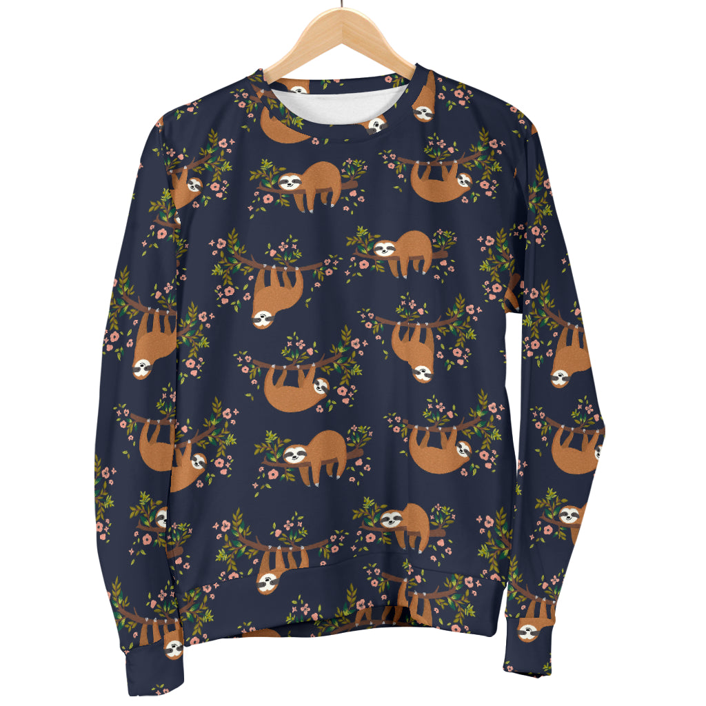 Sloth flower Design Themed Print Women Long Sleeve Sweatshirt