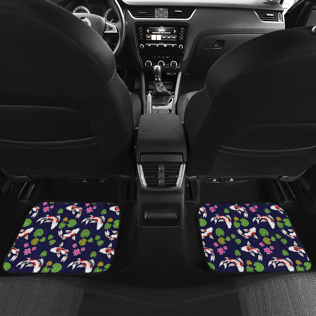 Koi Carp Pattern Design Themed Print Car Floor Mats Front Back
