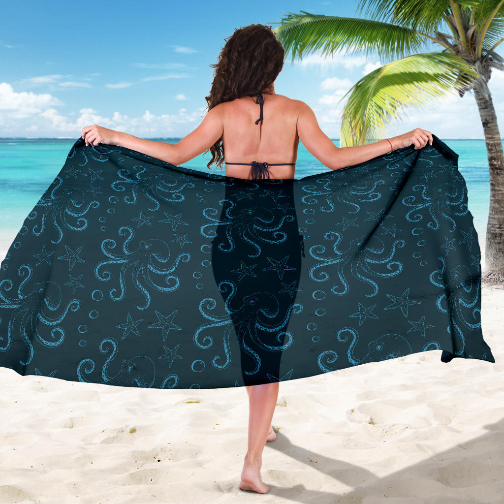 Octopus Pattern Print Design A05 Sarong Pareo Wrap