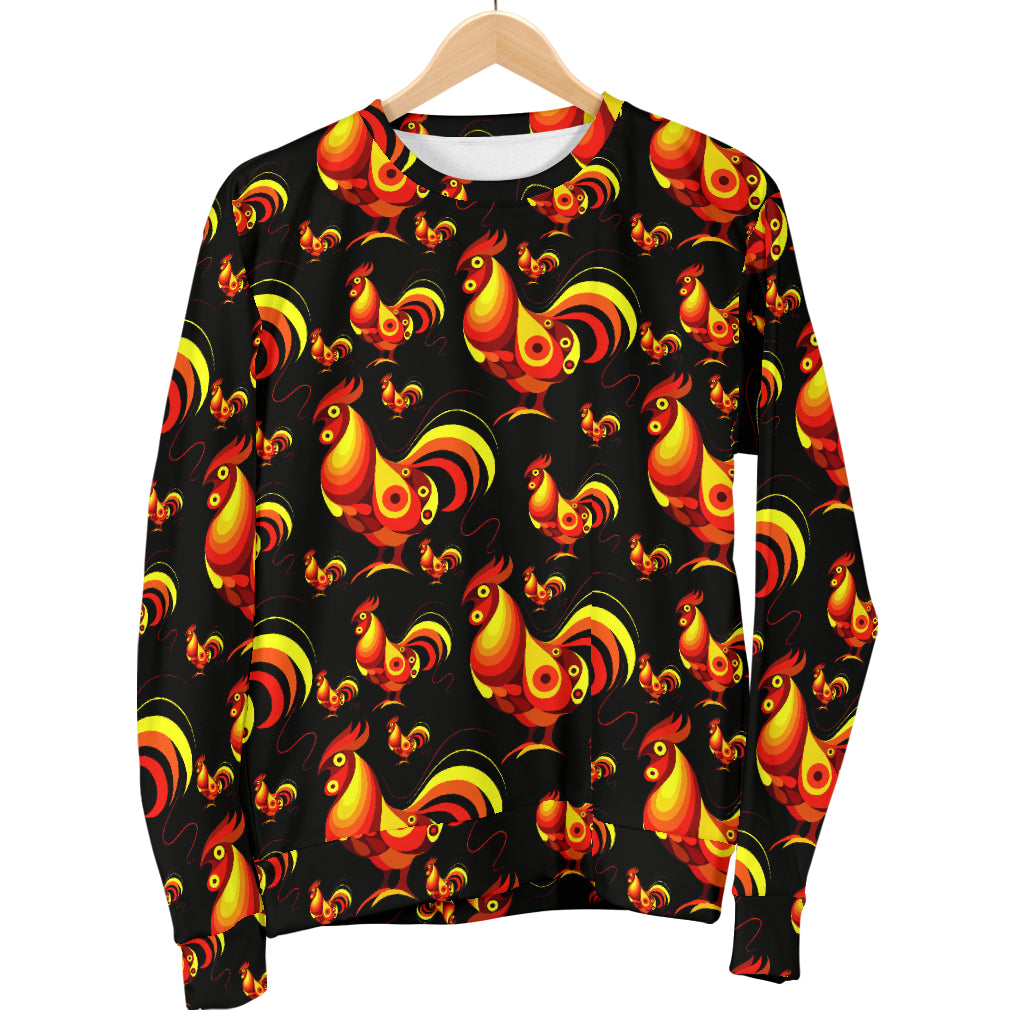 Rooster Print Themed Women Long Sleeve Sweatshirt