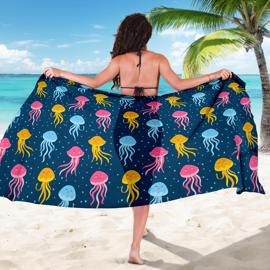Jellyfish Pattern Print Design 04 Sarong Pareo Wrap