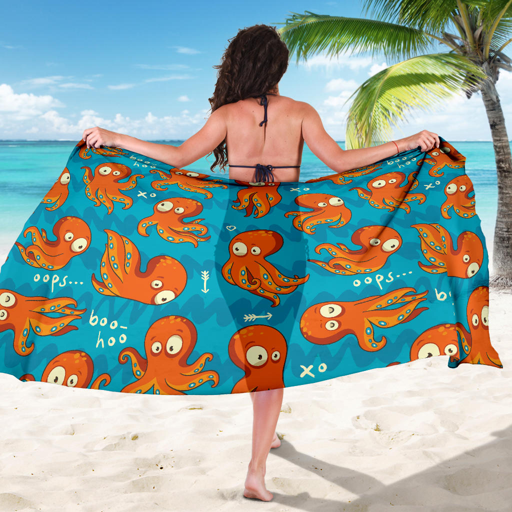 Octopus Pattern Print Design A02 Sarong Pareo Wrap