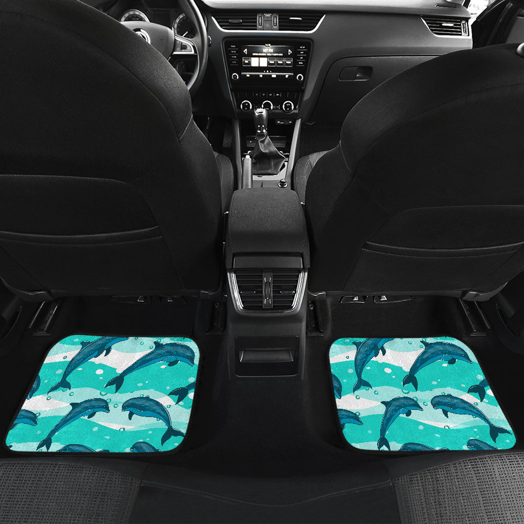 Dolphin Design Print Pattern Car Floor Mats Front Back