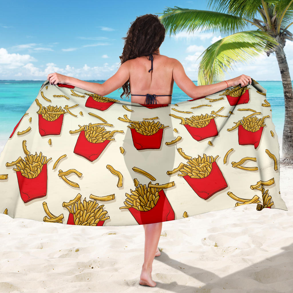 French Fried Pattern Print Design 01 Sarong Pareo Wrap