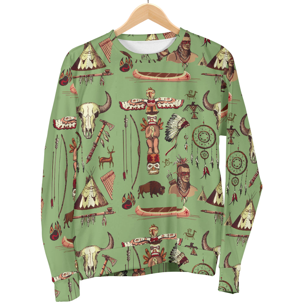 Native Indian Themed Design Print Women Long Sleeve Sweatshirt