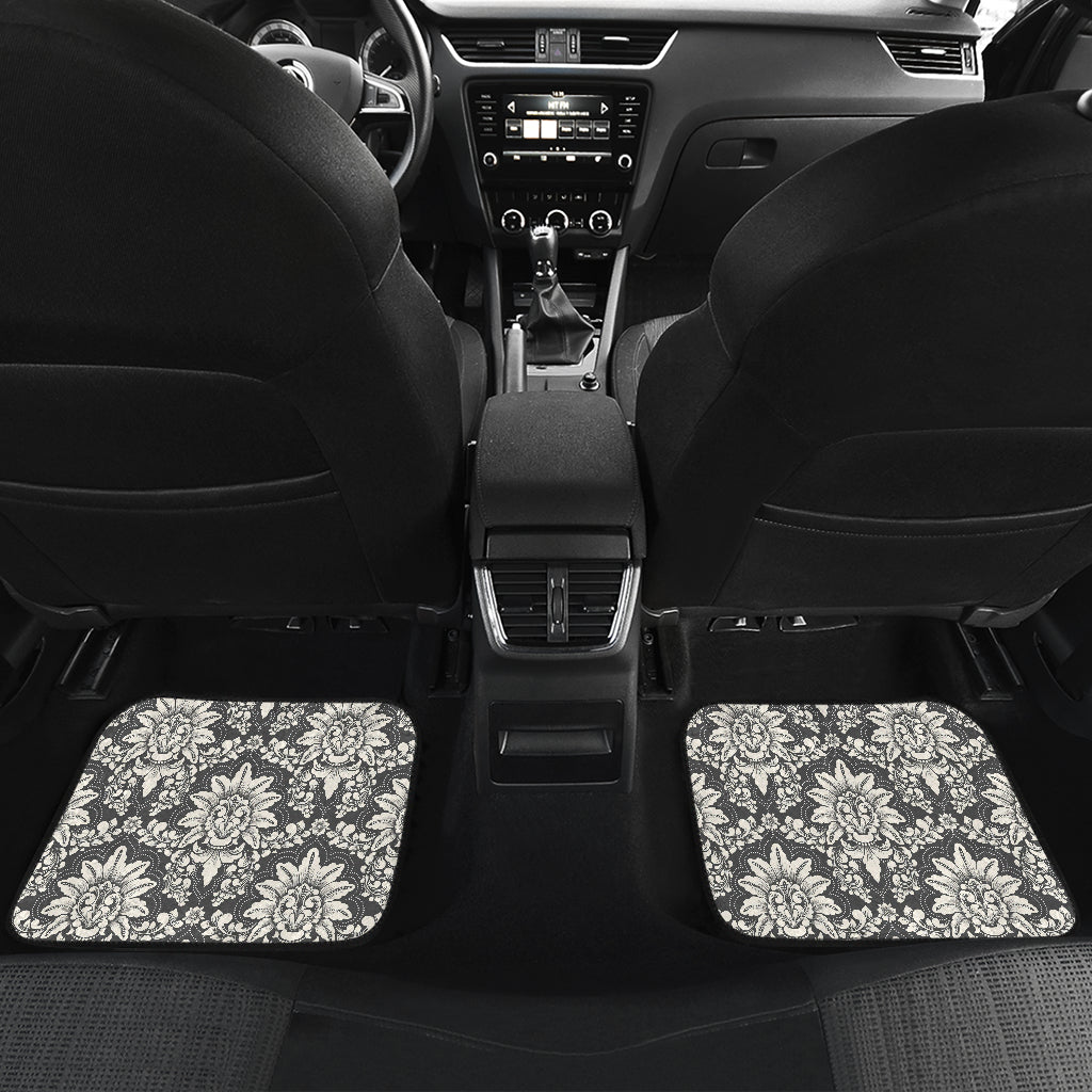 Damask Elegant Print Pattern Car Floor Mats Front Back