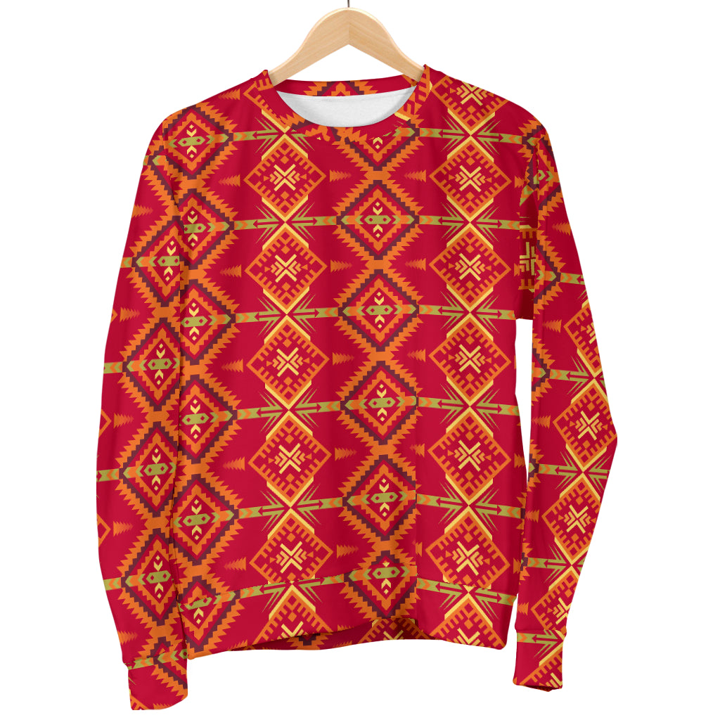 Southwest Aztec Design Themed Print Women Long Sleeve Sweatshirt