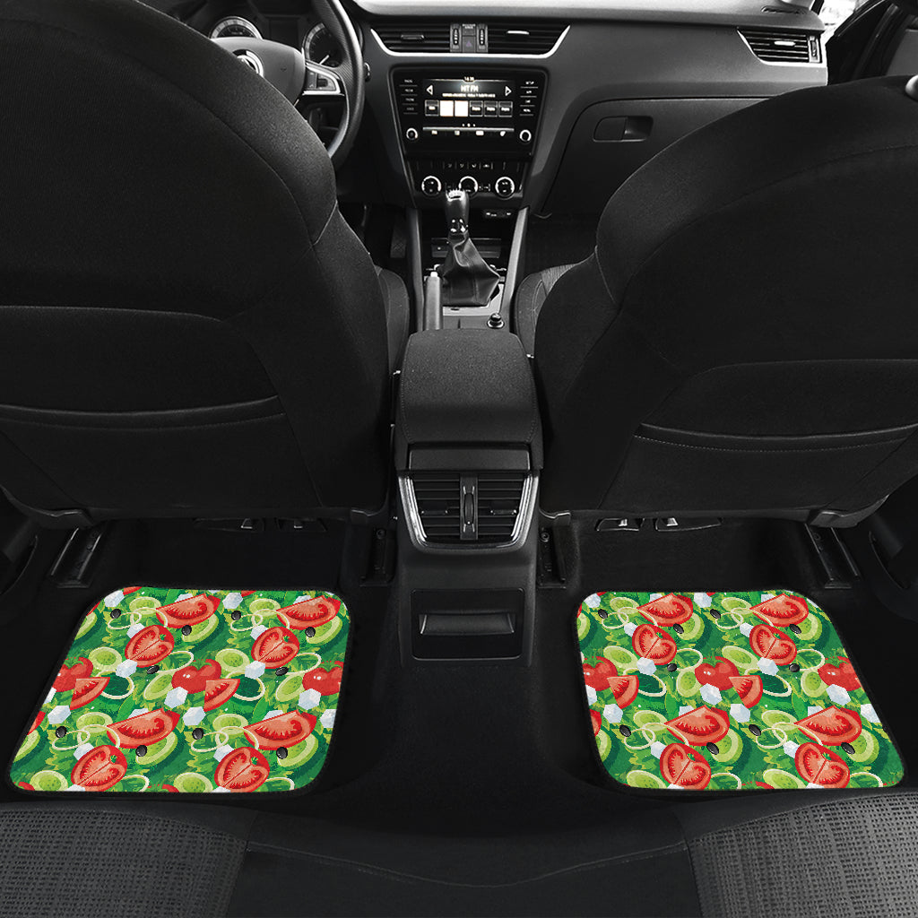 Vegan Salad Themed Design Print Car Floor Mats Front Back