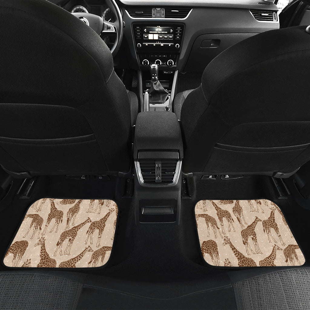 Giraffe Pattern Design Print Car Floor Mats Front Back