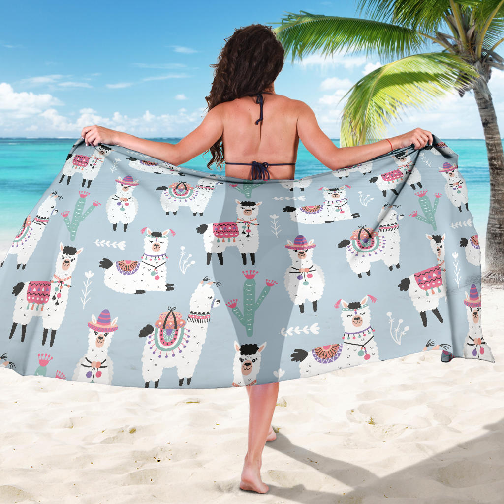 Llama Pattern Print Design 04 Sarong Pareo Wrap