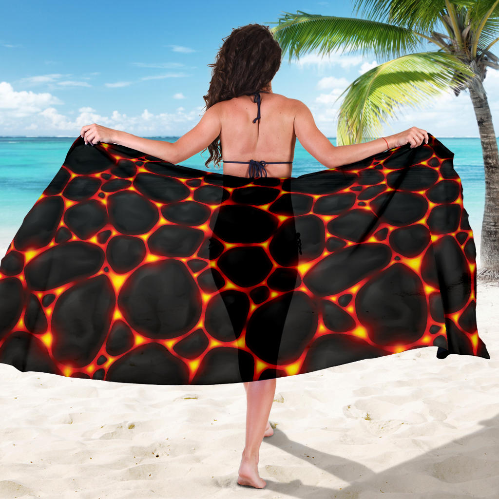 Lava Pattern Print Design 01 Sarong Pareo Wrap