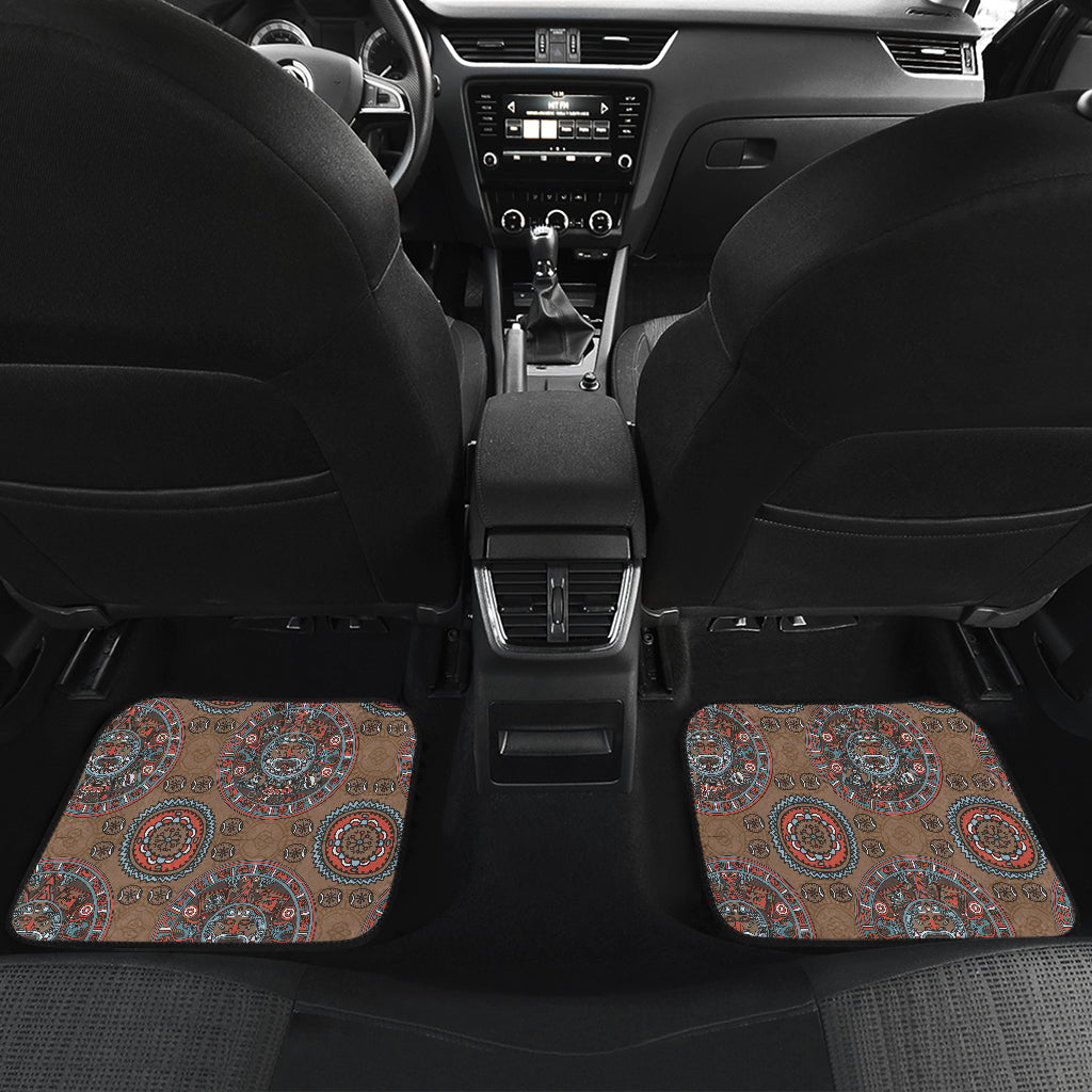 Calendar Aztec Design Print Pattern Car Floor Mats Front Back