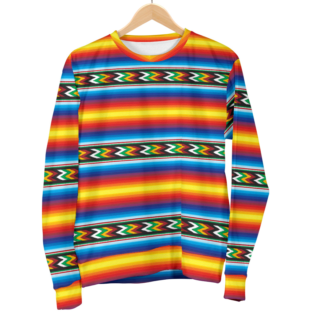 Mexican Blanket ZigZag Print Pattern Women Long Sleeve Sweatshirt