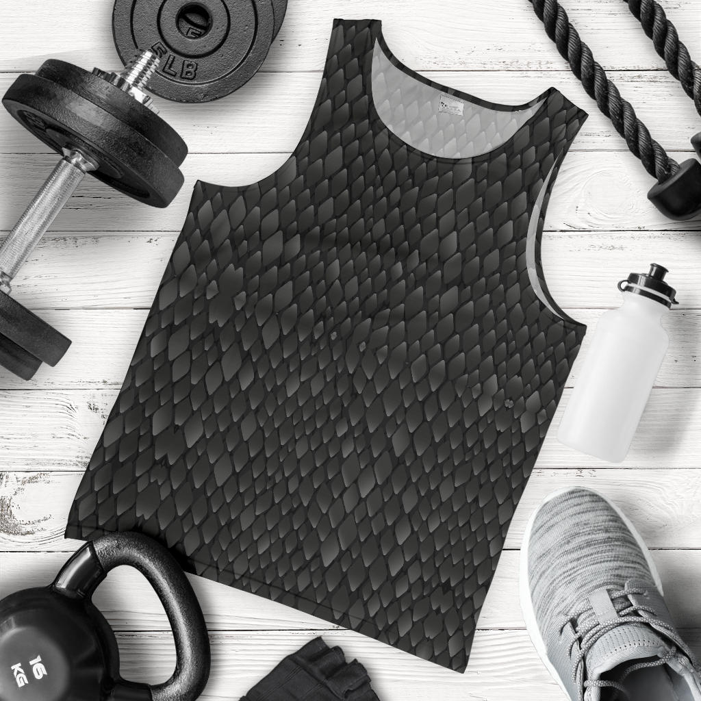 Snake Skin Black Print Men Tank Top