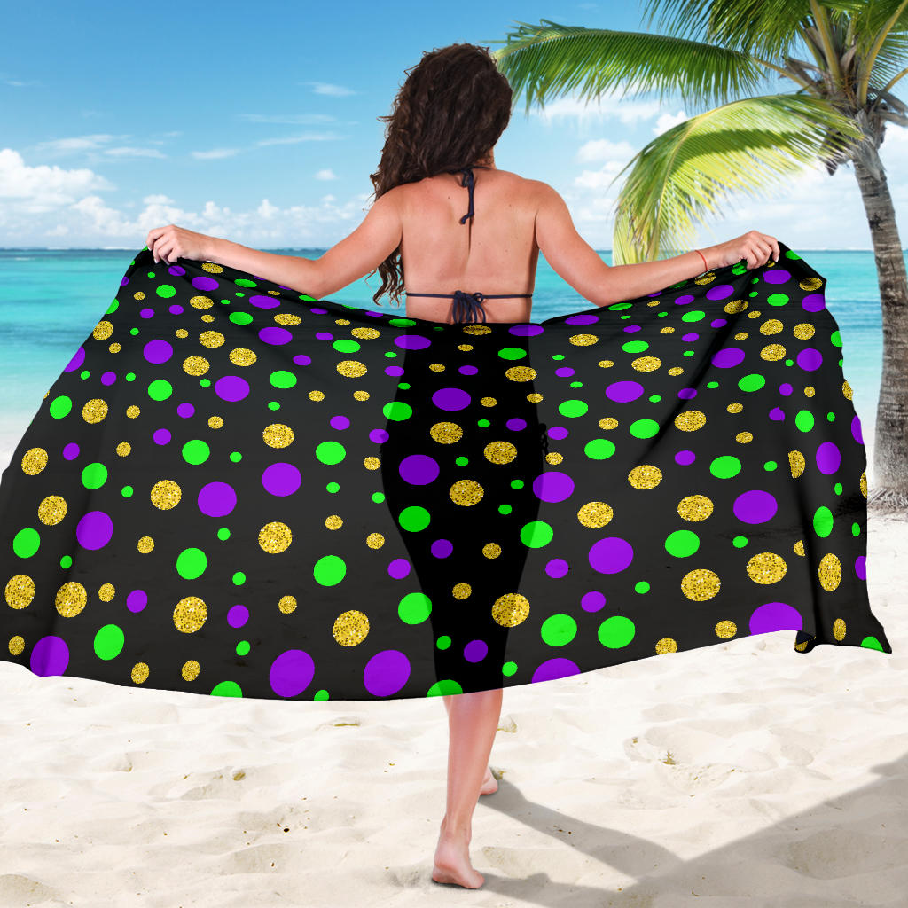 Mardi Gras Pattern Print Design 07 Sarong Pareo Wrap