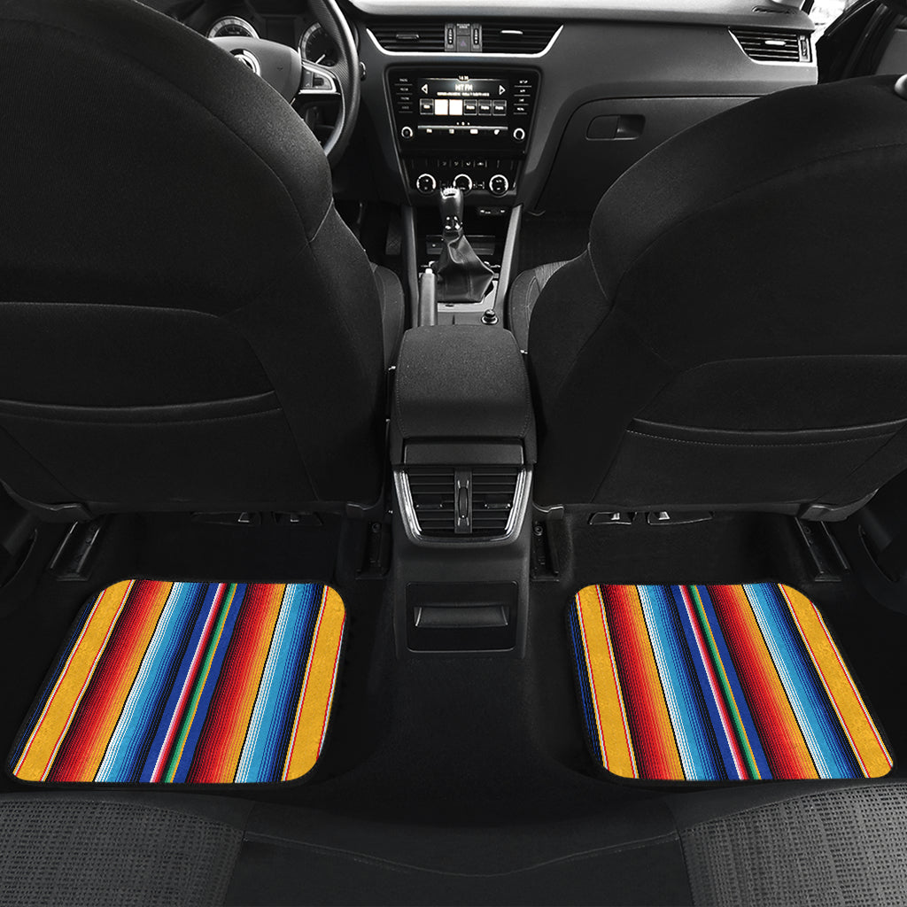 Mexican Blanket Stripe Print Pattern Car Floor Mats Front Back
